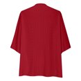 thumbnail image 4 of yoeyez Light Cardigans for Women Summer Womens Plus Size Solid Color Kimono Cardigan Puff Sleeve Tops Oversize Loose Cover Ups Cardigans Red,L, 4 of 7