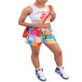 thumbnail image 2 of Wemen Beach Shorts Floral Print Elastic High Waist Short Pants, 2 of 5
