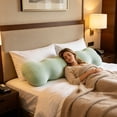 thumbnail image 4 of Long Body Pillow 100 x 48 cm, Cooling Breathable Cotton Cover, Ergonomic Bolster Cushion for Side Sleepers, Leg Support Cushion for Back and Knee Pain Relief, 4 of 6