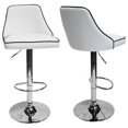 thumbnail image 1 of Aaron Presley Tabouret de Bar Pivotant Réglable en Faux Cuir en Blanc (Lot de 2), 1 of 3