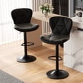 thumbnail image 1 of Hawsaiy Modern Bar Stools Set of 2, Adjustable Faux Leather Upholstered Swivel Bar Stools, Counter Height Bar Chairs with Back for Kitchen Island, Black, 1 of 6