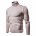 thumbnail image 1 of IROINNID Men's Turtleneck Long Sleeve Jumper Mid-Length Solid Color Knit Pullover Trim Base Sweater Blouse, 1 of 8