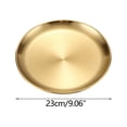 thumbnail image 1 of yulier Assiettes Rondes pour le Souper Assiette en Acier Inoxydable Assiettes à Dessert Assiettes Réutilisables pour le Camping en Plein Air Assiette de Service pour BBQ, Collation, Salade, Fruits, Va au Lave-Vaisselle, 9 Pouces, Or, 1 of 2