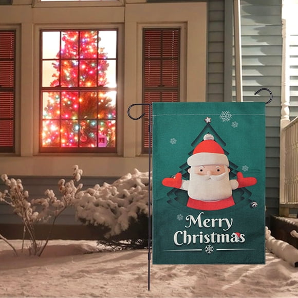 Birdeem Drapeau de Jardin de Noël Vertical Double Face Joyeux Noël Cour Décor Extérieur