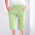 thumbnail image 2 of Timegard Womens Plus Size Shorts Elastic Waisted Drawstring Lightweight Casual Knee Length Shorts with Pockets, 2 of 5