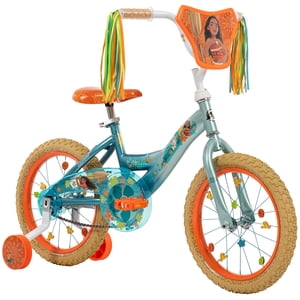 Huffy 16-inch Disney Moana vélo pour les filles avec roues d'entraînement, bleu cristal