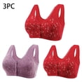 thumbnail image 1 of ylioge 3 Pack Womens Front Closure Bras Plus Size M-7X Wireless Push Up Full-Coverage Underwear Comfortable Multipack Support Bralettes, 1 of 8