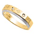 thumbnail image 1 of Precious Stars 14K Two-Tone Gold Cubic Zirconia 5-mm Men's Wedding Band, 1 of 2