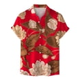 thumbnail image 1 of Chemises pour Hommes Manches Courtes Boutons Décontractés Imprimé Plage Chemise Col Rabattu Manches Courtes Blouse Chemises en Lin Manches Courtes Chemises Décontractées Manches Courtes, 1 of 3