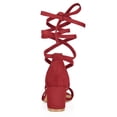 thumbnail image 3 of BLISSFUL STEP Women's Open Toe Lace Up Mid Chunky Heeled Sandals, 3 of 7