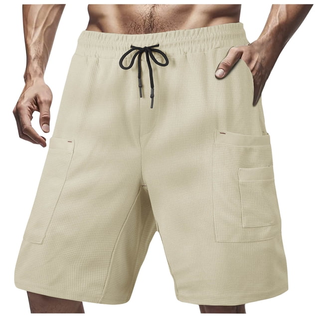 Styesk Mens Shorts Men Leisure Fashion Solid Color Loose And Comfortable Motion Straight-leg Work Clothes Shorts