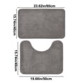 thumbnail image 4 of Iumwxz Bathroom Mat Bathroom Floor Mat 2 Piece Solid Color Antidirty Carpet Toilet Bathroom Non Slip Absorbent Floor Mat Bathroom Foot Mat Floor Mat Bathroom Rug Gray Polyester, 4 of 7