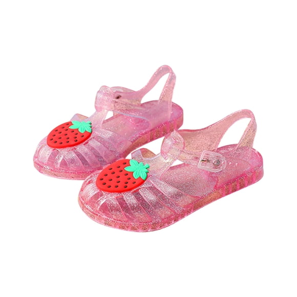 Birdeem Toddler Shoes Baby Girls Cute Fruit Jelly Colors Hollow Out Non-Slip Soft Sole Beach Roman Sandals