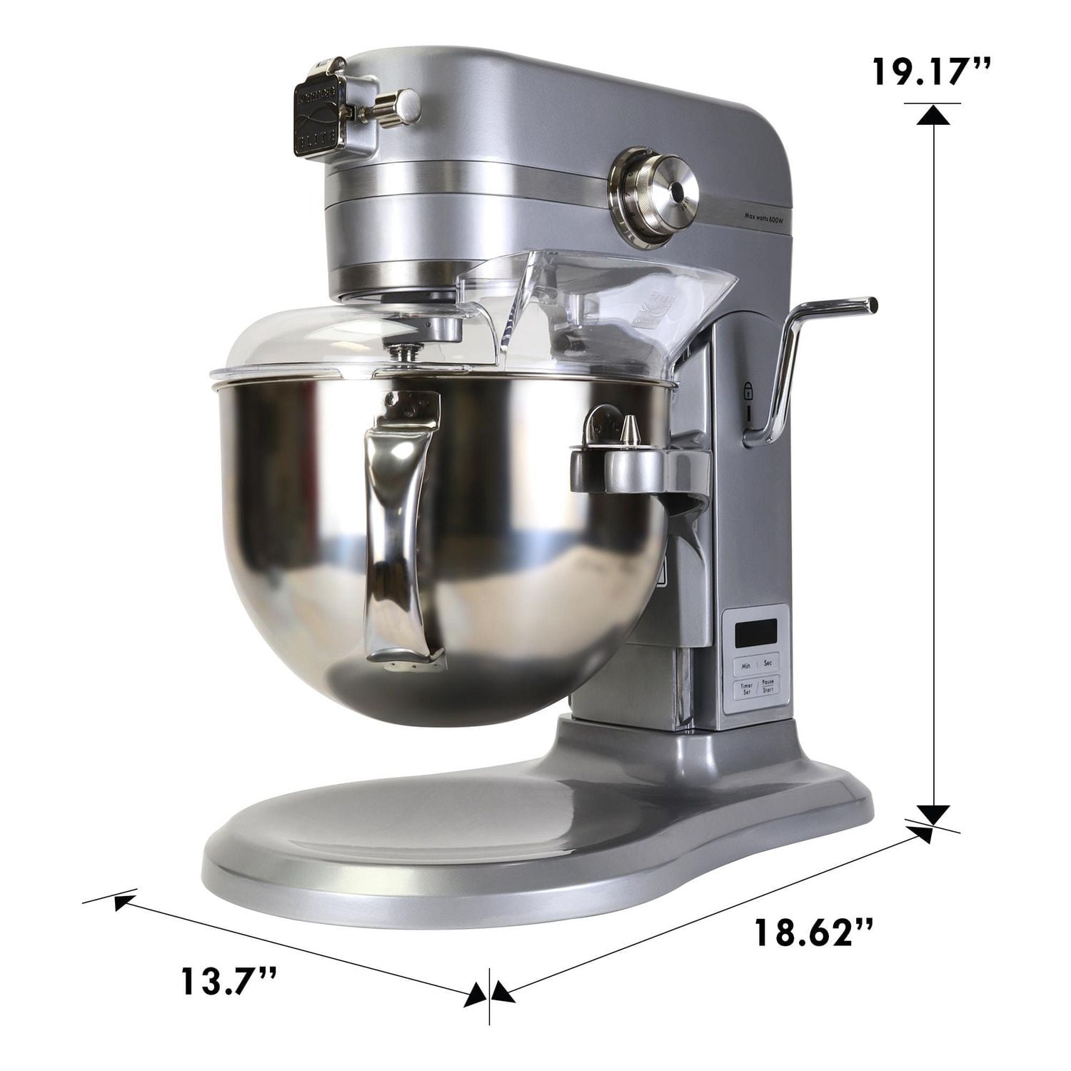 Kenmore Elite Mixeur sur Socle 6-Qt avec Minuterie, Moteur Puissant pour la Pâtisserie & la Cuisine, Acier Inoxydable