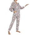 thumbnail image 2 of goowrom Pyjama de Noël pour Femmes, Combinaison à Capuche à Motif Imprimé, 2 of 9