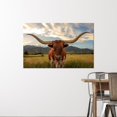 thumbnail image 1 of Personalized Texas Big Cow Canvas Print As An Ideal Gift For Mom With Animal Artwork For Home Decor And Man Cave, 1 of 1