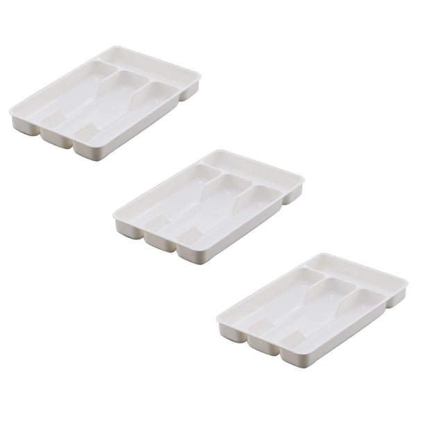 Small Cutlery Tray Kitchen Spoon forks Cutlery Separation Finishing Rack 4 Compartments Utensil Storage Box Drawer Organizer 6.9*10.6inch