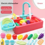 LSLJS Analog Electric Dishwasher Sink Children's Role Playing Kitchen Set Toys