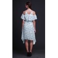 thumbnail image 3 of Bimba Tunique à Épaules Dénudées Imprimée Florale Bleue pour Femmes Robe de Soirée Col Rond - Large, 3 of 6
