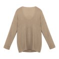 thumbnail image 2 of Hauts de Mode pour Femmes Mode pour Femmes Col en V Ample Chandail Uni Manches Longues Hauts, 2 of 8
