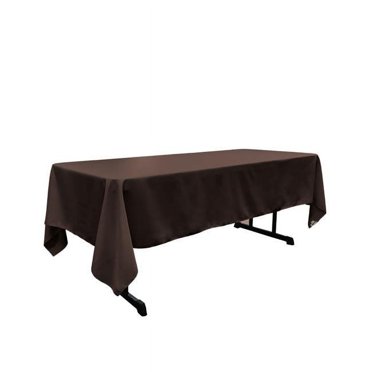 LA Linen TCpop60x102-BrownP22 Nappe Rectangulaire en Polyester, Marron - 60 x 102 Po.