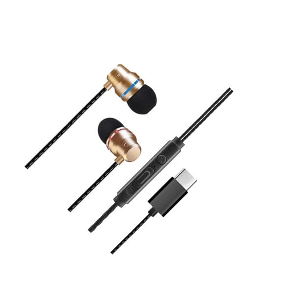 ZLight Universal Durable USB Type C Headphones Earbuds Wired Mic In-ear Built-in