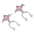 thumbnail image 3 of KLKCMS 1 Pair Angel Wing Heart Dangle U Shape Nipple Non Piercing Body Jewelry Pink, 3 of 9