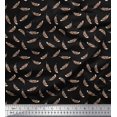 thumbnail image 1 of Soimoi Black Poly Georgette Fabric Eagle Feather Print Sewing Fabric Yard 42 Inch Wide, 1 of 3