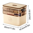 thumbnail image 4 of Wzzjkit Medicine Box, Medicine Storage Box 3-Tier Empty Family Emergencies First Aid Kit Container Portable Plastic Storage Organizer Multipurpose Box with Handle for Home Travel, 4 of 8