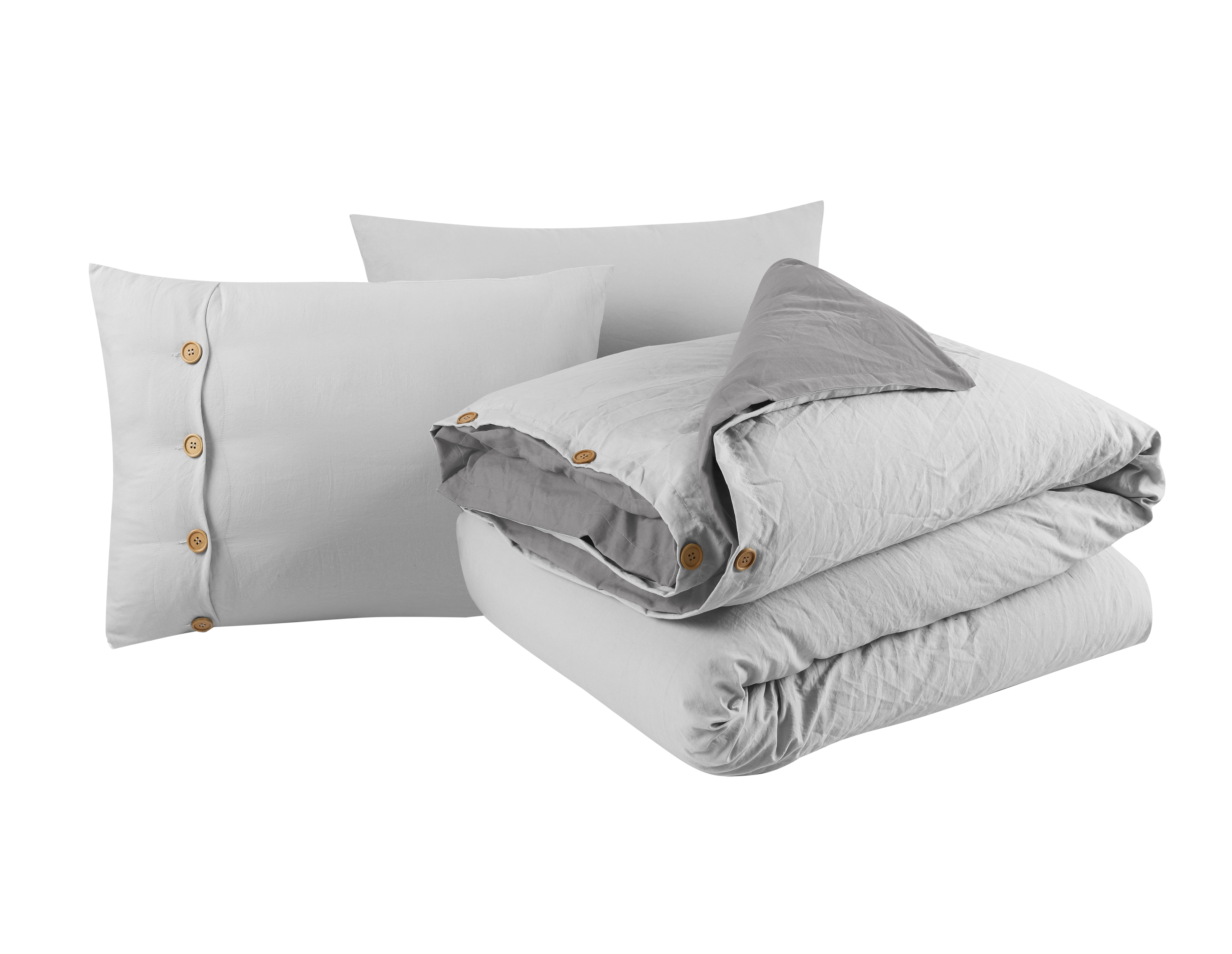 Swift Home Ensemble housse de couette réversible unie ultra douce avec fermeture décorative à boutons, Très grand lit