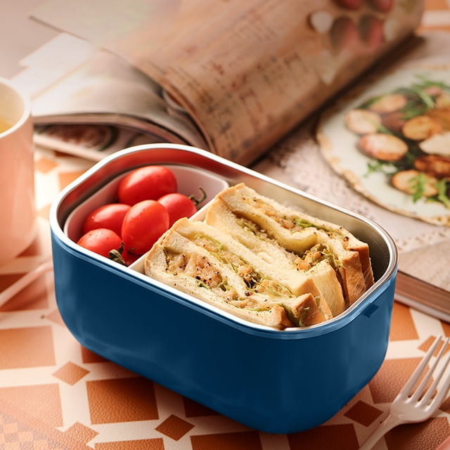 Glass Storage Containers Durable Freezer Containers With Lids 48W Electric Lunch Box Food Heater, 110V Upgraded Leakproof Heating Lunch Box For Work/Car/Truck/Office With 1L Removable