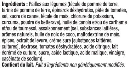 Sensible Portions® Pailles aux légumes, saveur ranch piquant, croustilles sans gluten
