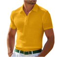 thumbnail image 1 of cfhntfmh V Neck Shirts for Men Slim Short Sleeve Muscle Golf T-Shirts Summer Knitted Collared Soft Buttons down Tees, 1 of 7