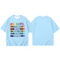 thumbnail image 4 of LUOGENLI T-Shirt pour Filles Mode Décontractée Imprimé Col Rond Manches Courtes T-Shirt Haut Chemises pour Filles Longueur Midi Pâques Bleu Clair 8-9 Ans, 4 of 4