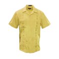 thumbnail image 1 of Gravity Threads Mens Guayabera Summer Shirt - Yellow - 3X-Large, 1 of 2