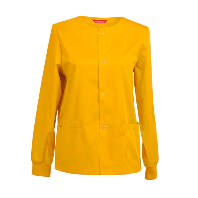 Womens Scrub Jacket Workwear Snap Front Warm-up Scrubs Jacket