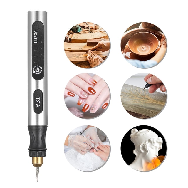 Mini Outil Sans Fil 3 Vitesses 5V Rechargeable avec 4 Embouts de Broyage USB Rechargeable Outil Multi-Usage pour Ponçage Polissage Forage Gravure DIY