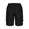 thumbnail image 4 of asjyhkr Mens Cargo Shorts Lightweight Breathable Linen Shorts with Multi Pockets Drawstring Elastic Summer Beach Shorts, 4 of 5