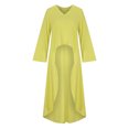 thumbnail image 4 of Pompotops Chemise Décontractée à Manches Évasées Col en V Ourlet Irrégulier pour Femmes, 4 of 8