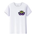 thumbnail image 4 of Outfmvch Chemises Mardi Gras pour Femmes, T-Shirts Graphiques, T-Shirts de Carnaval, T-Shirt Graphique, Vêtements Mardi Gras, C'est Mardi Yall T-Shirt à Manches Courtes Col Rond Imprimé Lettres pour Femmes Blanc 1 S, 4 of 4