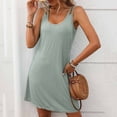 thumbnail image 2 of Liquidation d'Été 2025! Robe pour Femme Grande Taille, Liquidation de Robes d'Été pour Femmes, Robe d'Été Sans Manches à Col Rond Unie Décontractée et Tendance pour Femme, 2 of 5