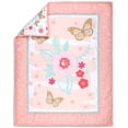 thumbnail image 2 of The Peanutshell Aflutter Ensemble de Literie de Bassinette pour Bébés Filles / Ensemble Floral 3 Pcs pour Chambre de Bébé / Couverture pour Bébé, Drap-Housse de Bassinette, Jupe de Bassinette Incluse, 2 of 4