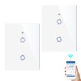 thumbnail image 1 of 2-Way Wi-Fi Smart Switch Light Switch Voice Control, Remote Control, Touch Control Compatible with Alexa Google Home Schedule, Timer, Countdown Needs Neutral Wire No Hub Required 95-250V, 1 of 8
