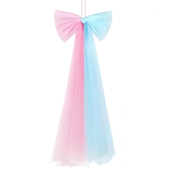 Fiudx Butterfly Bow Decorations for Parties - Satin Ribbon Bows In Pink/Blue Colors for Wedding, Birthday, Graduation Background Wall & Venue Decor