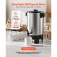 thumbnail image 2 of KFFKFF Commercial Coffee Urn, 30 Cup 152oz Hot Beverage Dispenser with Dripless Faucet, 1090W Quick-Brewing Coffee Maker, Automatic Temperature Control, 2 of 9