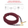 thumbnail image 3 of 3 Meters/ 10 Feet Musical Instrument Audio Guitar Cable Cord 1/4 Inch Straight to Right-angle Gold-plated TS Plugs PVC Braided Fabric Jacket for Electric Guitar Bass Mixer Amplifier Equal, 3 of 5