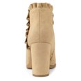 thumbnail image 3 of Unique Bargains Women's Ruffle Chunky Heel Ankle Boots, 3 of 5