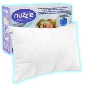 Nuzzle Cooling Adjustable Pillow for Side Sleepers, Luxury Standard Size Bed Pillow Hotel Collection - Best Adjust Height Soft Fi