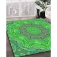 thumbnail image 3 of Ahgly Tapis Rectangulaire Lavable en Machine Intérieur Transitionnel Vert Néon, 7 Pieds x 9 Pieds, 3 of 7
