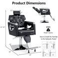 thumbnail image 3 of Gymax Chaise de Barbier Réglable, Pompe Hydraulique Robuste, Chaise de Salon, Rotation à 360°, 3 of 10